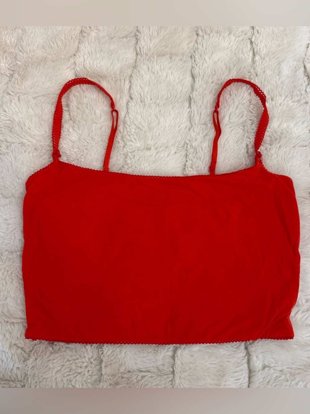 SKIMS Red Cropped Tank Bralette